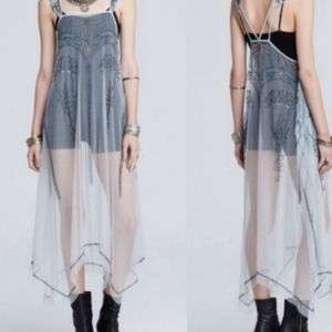 Free people beaded slip dress)